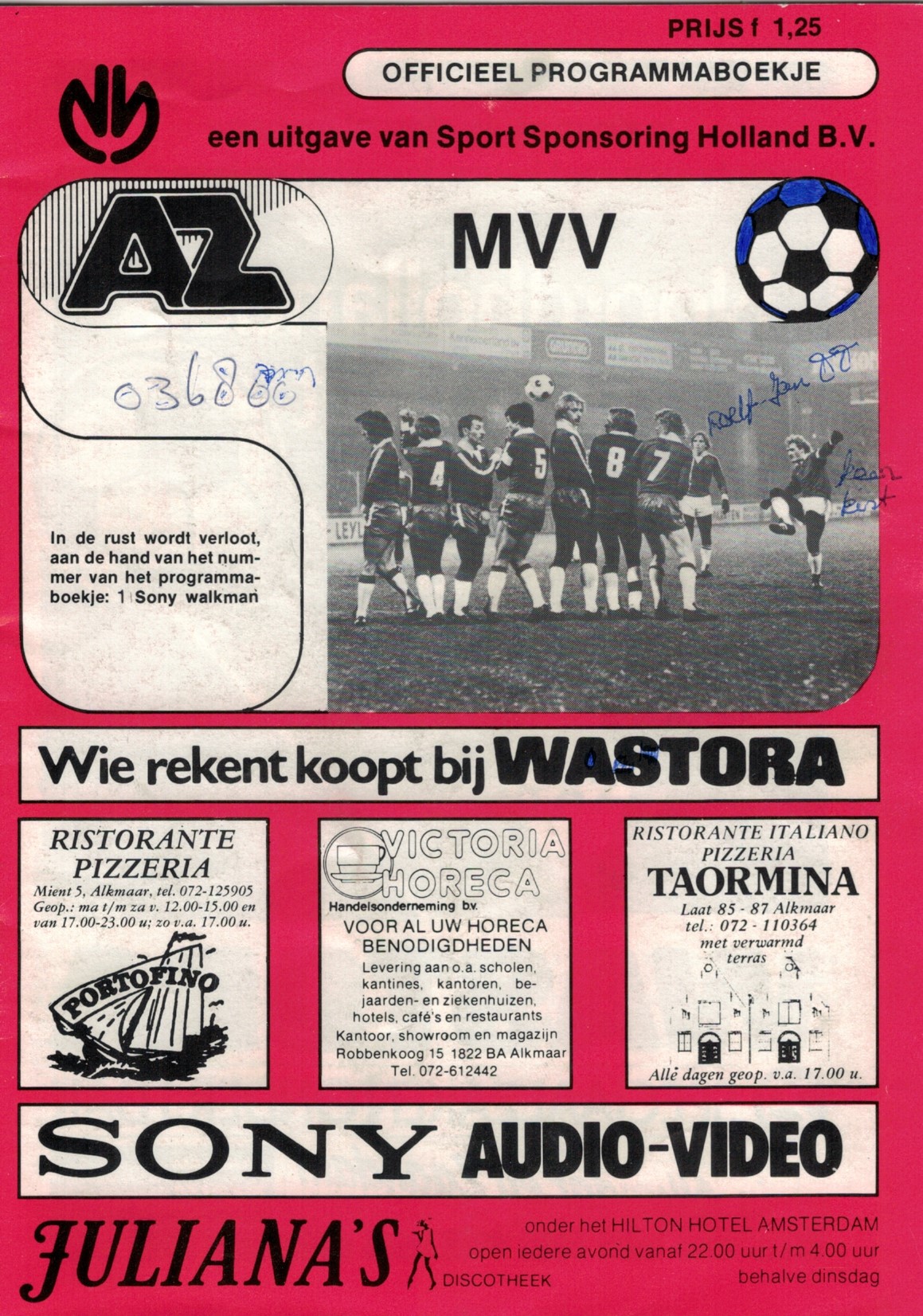 AZ Programma 9-feb-1985 MVV thuis